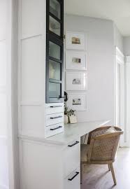 home office with built in ikea cabinets