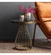 Bronze Side Table Glass Side Tables