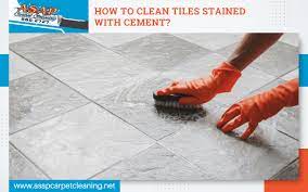 how to clean tiles stained with cement