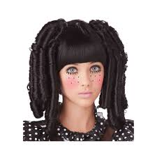 baby doll black wig with bangs by