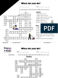 In order to play our work and jobs crossword puzzle, you need to click on the numbered boxes to reveal the clues. Jobs Crossword Puzzle Pdf