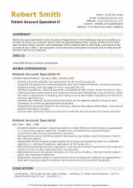 Patient Account Specialist Resume Samples Qwikresume