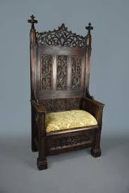 meval carved oak queens throne chair