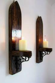 2x Large Gothic Arch Rustic Wood Wall