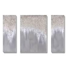 Set Of 3 Hand Painted Glitter Art 121