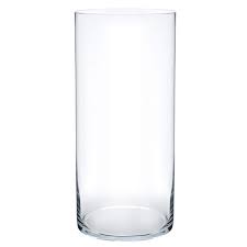 Cylinder Shape Clear Flower Glass Vase