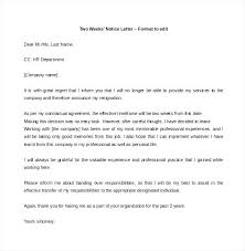 Letter Of Resignation 2 Weeks Notice Sample Best Ideas Brilliant