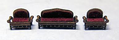 gothic sofa and 2 chairs 1 144th scale