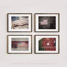 American Flag Wall Art Set Of 4 Prints