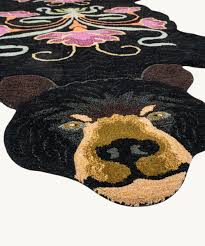 blooming black bear rug xl doing goods
