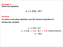 Math Example Solving One Step