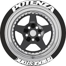 Bridgestone Potenza Tire Lettering Decal Stickers