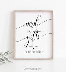 Printable wedding & engagement cards. Cards And Gifts Sign Printable Wedding Gift Editable Etsy