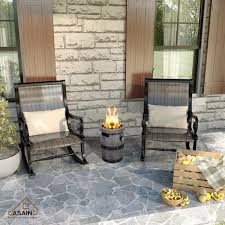 10 In Portable Tabletop Fireplace Propane Gas Fire Pit 10 000 Btu With Lava Rocks And Csa Certification