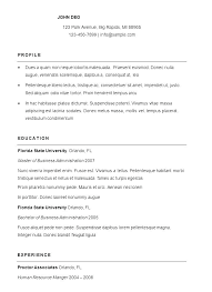 Resume Samples Word Simple Resumes Templates Basic Template Free