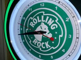 Green Retro Neon Wall Clock Advertising