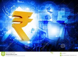 Indian Rupee With Financial Chart Stock Image Image Of