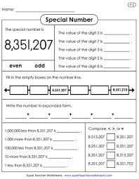 Place Value Worksheets 7 Digits Or More