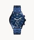 Fenmore Midsize Multifunction Navy Stainless Steel Watch Fossil