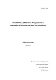 OKKASIONALISMEN: Eine Analyse anhand ausgewählter Beispiele aus einer  Wochenzeitung