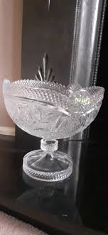 Vintage Irena Glass Chalice Vase Etched