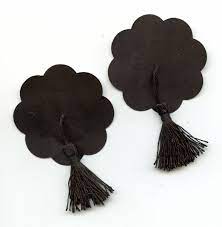 SEXY LINGERIE NIPPLE COVER Black 8 Petals with Black Tassels Pasties (1)  pair | eBay