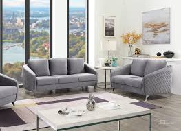 sofia gray velvet fabric sofa loveseat