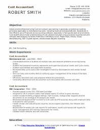 cost accountant resume samples qwikresume