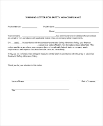 safety warning letter templates