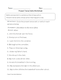 Verbs Worksheets Verb Tenses Worksheets