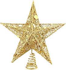 Enfeite de natal Árvore de Natal dourada Top Estrela de Natal Forjado de  Ferro Hollow Five-apontado Estrela Estrela de Natal Decoração de Natal  Decorações penduradas para árvores de natal | Amazon.com.br