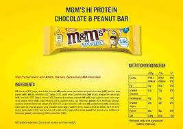 m m s hi protein bars 12x51g peanut