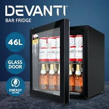 devanti bar fridge glass door mini