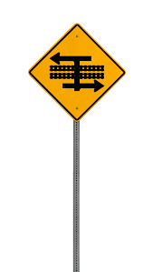 isolated yellow driving warning sign