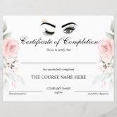 makeup certificate of completion award