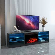Led Tv Stand With Fireplace For 65 70