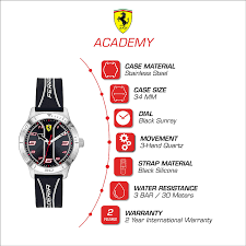 With sharman joshi, boman irani, ritvik sahore how the pursuit of an indian cricket legend's ferrari makes a young boy's dreams of playing cricket. Amazon Com Ferrari Boys Academy Stainless Steel Quartz Watch With Silicone Strap Black 16 Model 0810024 Watches