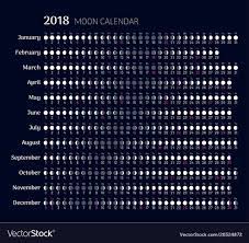 lunar calendar 2018 year in flat style