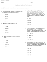 The product is in between the two factors. Multiplying Decimals Word Problems Worksheet With Answer Key Download Printable Pdf Templateroller