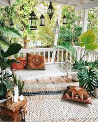 Outdoor decorations put your personal stamp on the world. Outdoors Patio Balcony Terrace Home Decor Bohemian Jungle Colorful Nature Chic Outdoor Furniture House Design Apartment Patio