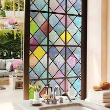 Colorful Lattice Window Stained