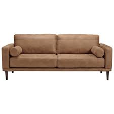 Ashley furniture exhilaration 42401 chocolate leather sectional living room set. Signature Design By Ashley Arroyo 8940138 Mid Century Modern Faux Leather Sofa Furniture And Appliancemart Sofas