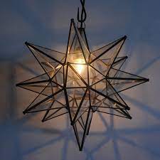 Glass Moravian Star Pendant Light