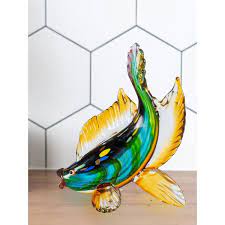 11 5 In Tall Bavaro Fish Handcrafted Murano Style Art Glass Figurine