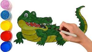 Cách vẽ và Tô màu con CÁ SẤU đơn giản cho bé 🍇🎃🎄 How to Draw a CROCODILE  for Kdis - YouTube