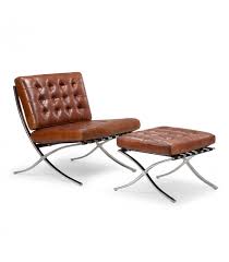 Het ontwerp van de stoel bestaat al vel. Replica Barcelona Chair Footstool Tan Armchairs For Sale Living Cielo