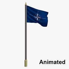 The blue color symbolizes the atlantic ocean, while the circle stands for unity. Nato Flag North Atlantic Treaty Organization Animated 3d Model 9 Obj Fbx Max Free3d