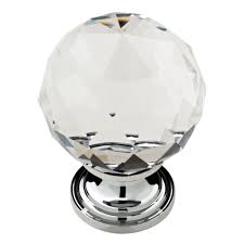 Chrome And Clear Round Cabinet Knob