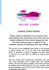 recipe corner mineral makeup recipes