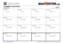 algebraic fractions gcse revision